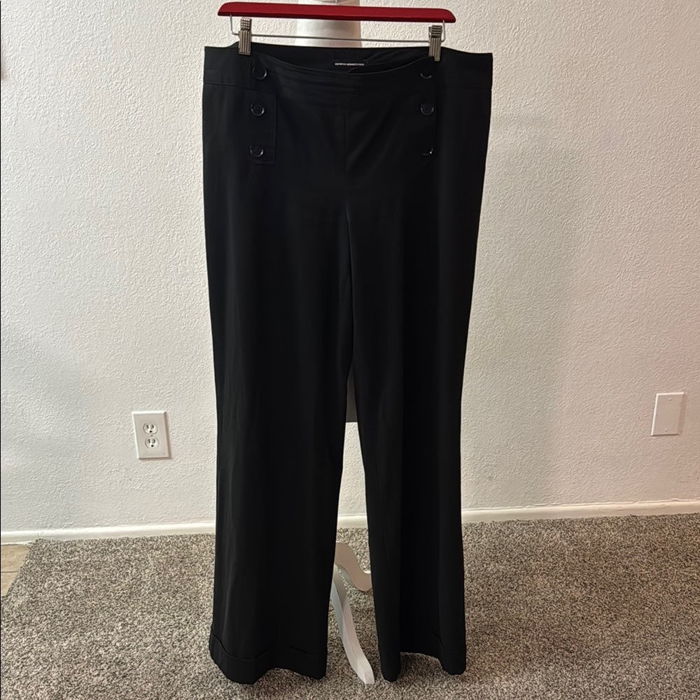 Elegant Black High Waist Wide Leg Women's Pants